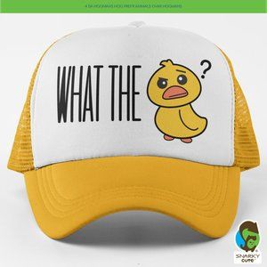 What the Duck Foam Trucker Snapback Cap 2-COLOR GOLDEN YELLOW WHITE